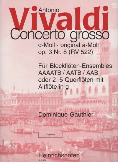 photo of Concerto grosso d minor (Original a minor) Op. 3 Nr. 8 RV 522 parts