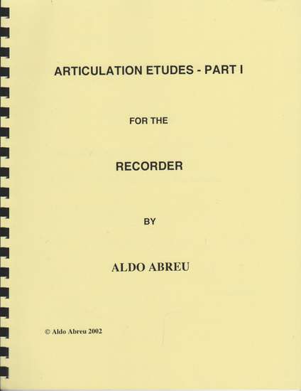 photo of Articulation Etudes- Part I for the Recorder