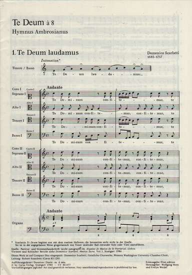 photo of Te Deum á 8, Hymnus Ambrosianus
