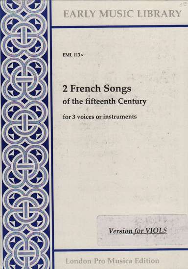 photo of 2 French Songs of the fifteenth century, Version for Viols