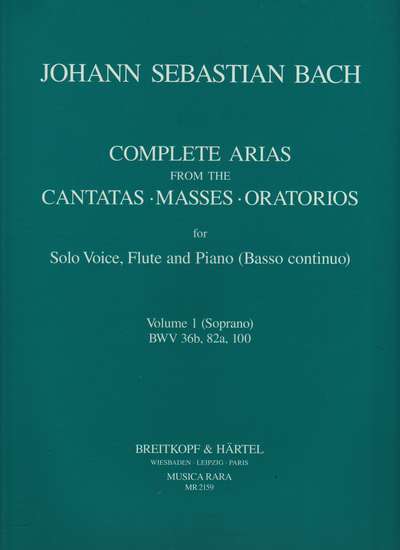 photo of Complete Arias Vol. I - Cantatas, Masses, Oratorios BWV 36b, 82a, 100, Flute