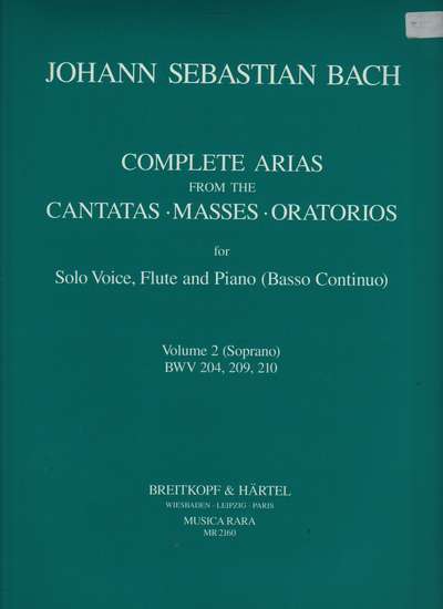photo of Complete Arias Vol. II - Cantatas, Masses, Oratorios BWV 204, 209, 210, Flute