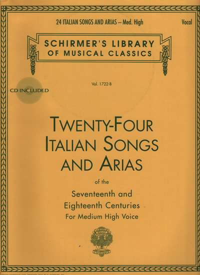 photo of Twenty-Four Italian Songs and Arias of the 17th and 18th Centuries, Med High CD