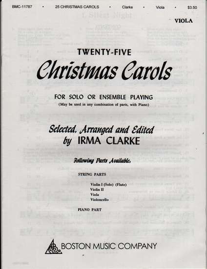 photo of Twenty-Five Christmas Carols for Solo or Ensemble Playing, Viola