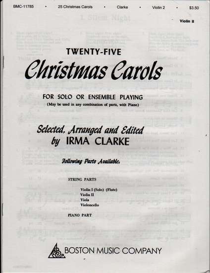 photo of Twenty-Five Christmas Carols for Solo or Ensemble Playing, Violin II