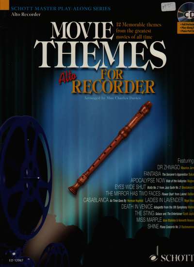 photo of Movie Themes for Alto Recorder, 12 Memorable themes, play along CD