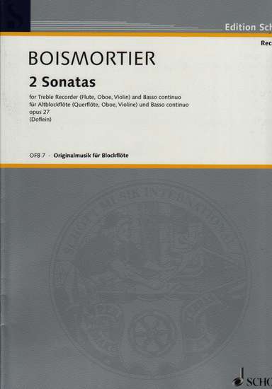 photo of 2 Sonatas for alto and Bc, C major and G major, from Op. 27
