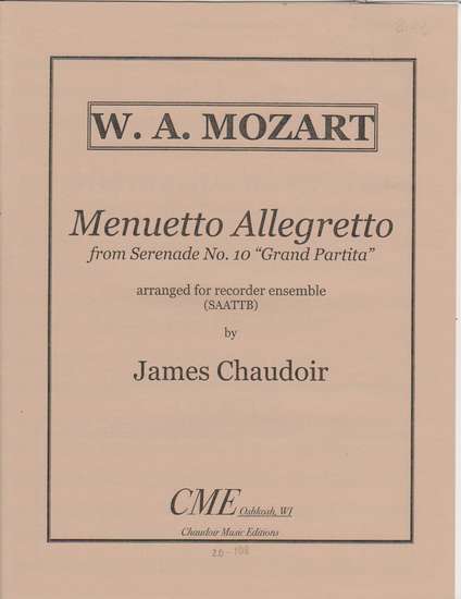 photo of Menuetto Allegretto from Serenade No. 10 Grand Partita K 361