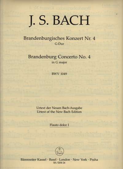 photo of Brandenburg Concerto No. 4 G major, BWV 1049, Alto I, Urtext