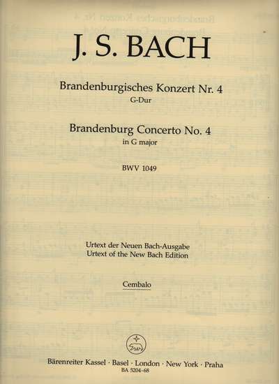 photo of Brandenburg Concerto No. 4 G major, BWV 1049, Cemb, Urtext