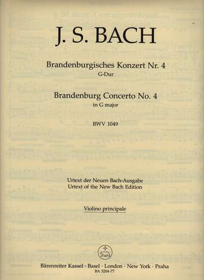 photo of Brandenburg Concerto No. 4 G major, BWV 1049, Violin principale, Urtext