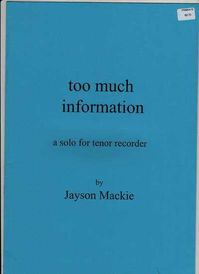photo of too much information a solo for tenor recorder