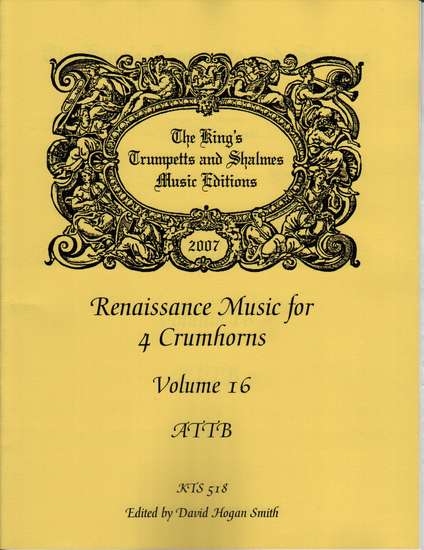 photo of Renaissance Music for 4 Crumhorns, Volume 16