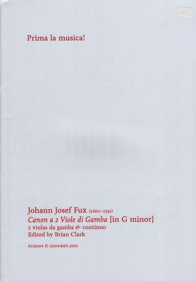 photo of Canon a 2 viole di Gamba in G minor, revised