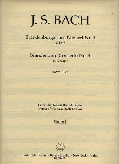 photo of Brandenburg Concerto No. 4 G major, BWV 1049, Violin I, Urtext