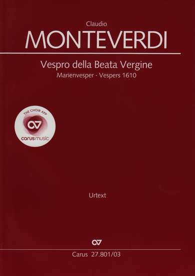 photo of Vespro della Beata Vergine, Vespers 1610, SV 206 vocal score