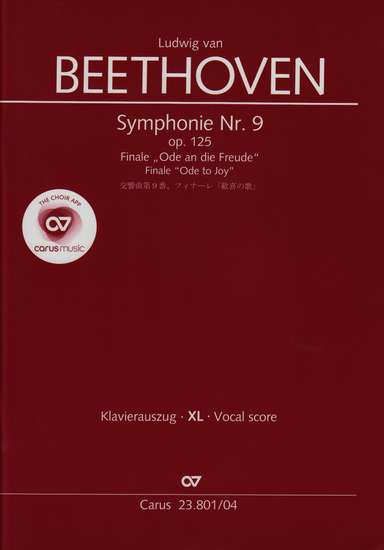 photo of Symphony Nr. 9, op. 125, Finale, Ode to Joy, vocal score, Large print