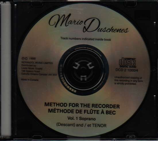 photo of Method for the Recorder, Part One, Soprano, Tenor CD