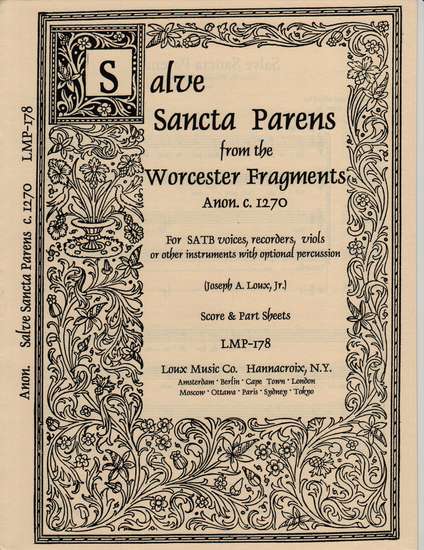 photo of Salve Sancta Parens from Worcester Fragments