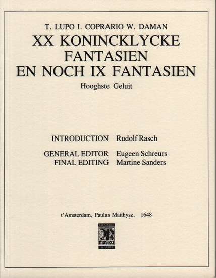 photo of XX Konincklycke Fantasien en noch IX Fantasien, Facsimile, part books