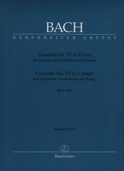 photo of Concerto VI, BWV 1057, Score