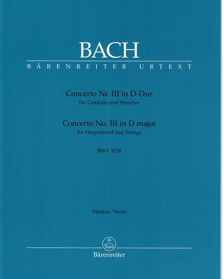 photo of Concerto No. III in D major for Harpsichord, BWV 1054, Urtext, score