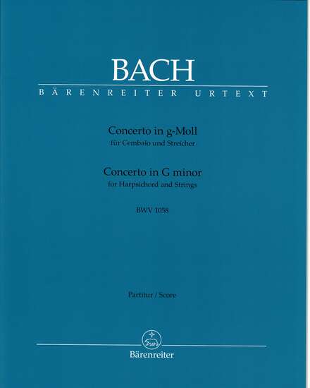 photo of Concerto in g minor for Harpsichord, BWV 1058, Urtext, Score