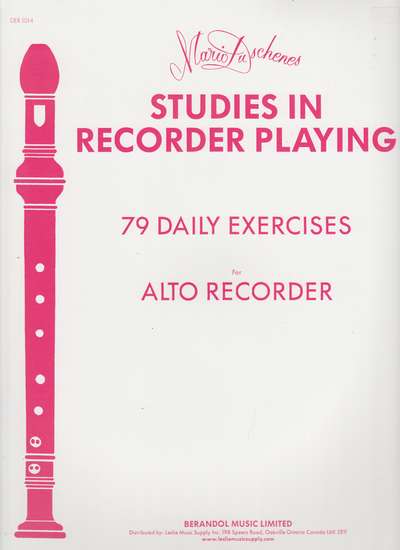photo of Studies in Recorder Playing, 79 Exercises, Alto