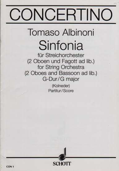 photo of Sinfonia G major, score
