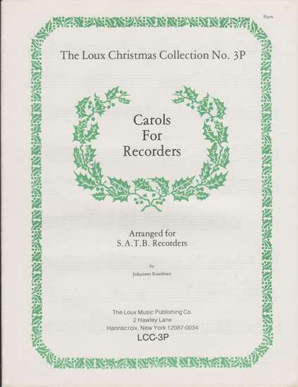 photo of Carols for Recorders, parts