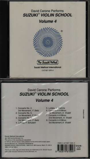 photo of Suzuki Violin School, Vol. 4, Cerone, CD, does not have Bach double