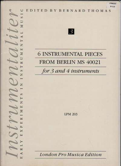 photo of 6 Instrumental Pieces from Berlin MS 40021