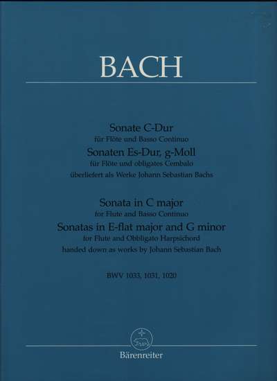 photo of Sonatas for Flute, BWV 1033, 1031, 1020