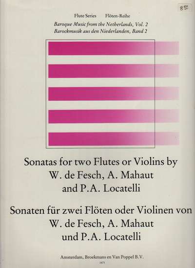 photo of Sonatas for two Flutes, Baroque Music from Netherlands, Vol. 2