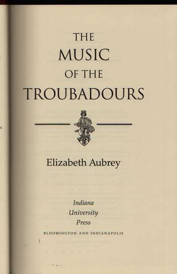 photo of The Music of the Troubadors (cloth cover)