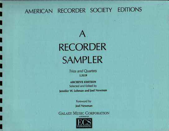 photo of A Recorder Sampler, Trios and Quartets, from ARS edtions