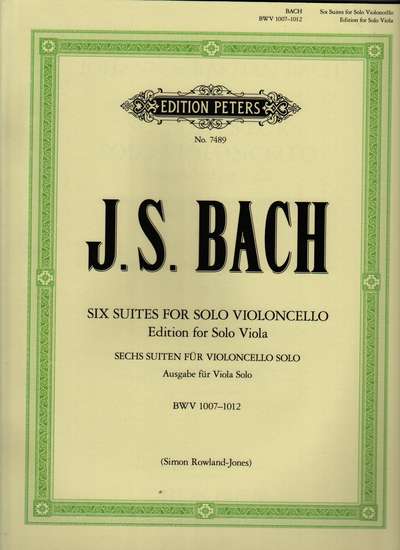 photo of Six Suites for Solo Violoncello, Edition for Solo Viola, BWV 1007-1012