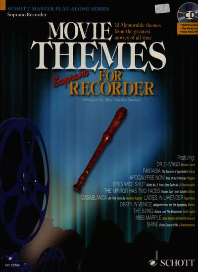 photo of Movie Themes for Soprano Recorder, 12 Memorable themes, play along CD