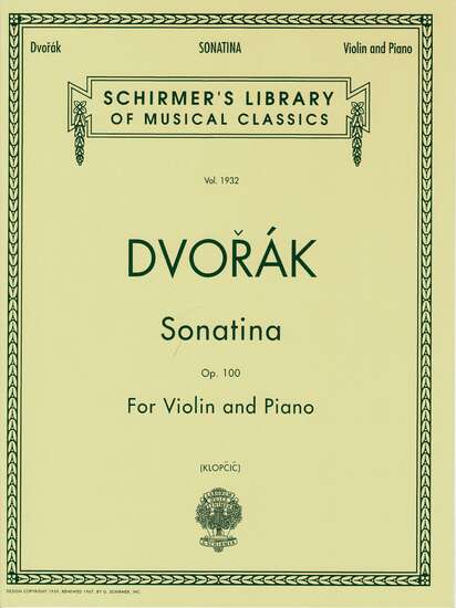 photo of Sonatina, Op. 100 for violin and piano