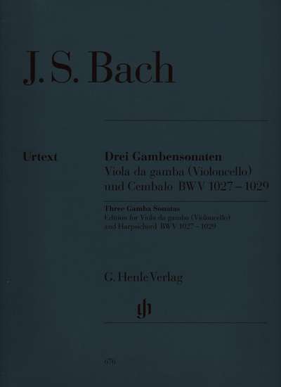 photo of Drei Gambensonaten, Urtext, BWV 1027-1029