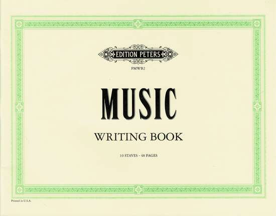 photo of Music Writing Book 10 staves - 48 pages, 12 inches by 9 inches