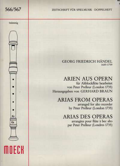 photo of Arias from Operas arranged by Peter Prelleur