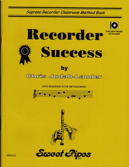 photo of Recorder Success, Soprano recorder classroom Method Book, CD with .pdf visuals