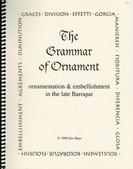 photo of The Grammar of Ornament, ornamentation & embellishment in late Baroque
