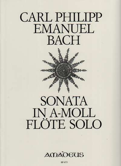photo of Sonata in a minor for Flute solo Wq. 132, with Facsimile