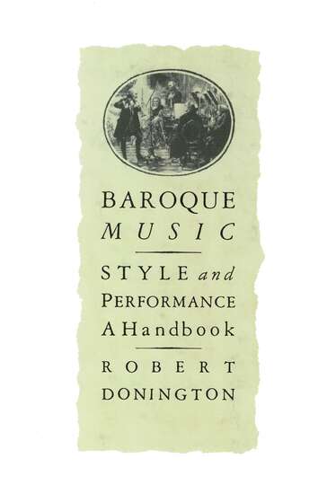photo of Baroque Music, Style and Performance, A Handbook, paper 