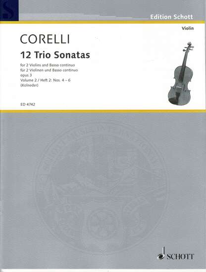 photo of 12 Trio Sonatas, Opus 3, Volume 2, Nos. 4-6