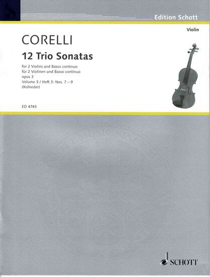 photo of 12 Trio Sonatas, Opus 3, Volume 3, Nos. 7-9