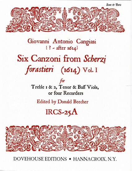 photo of Six Canzoni from Scherzi, forastieri, Vol. 1