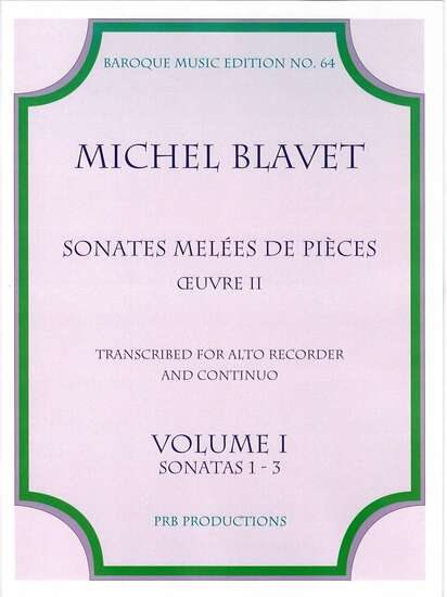 photo of Sonates Melees de Pieces, Oeuvre II, Transcribed for Alto Recorder